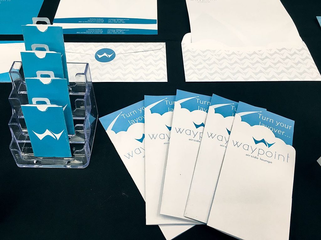 Example of stationery set graphic design by GWD graduate student Nicholas Guilbeault